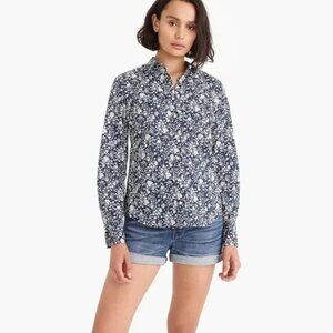J. Crew Perfect Shirt in Liberty Print Summer Bloom Blue - 6
